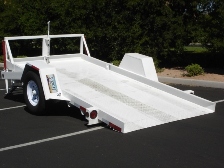 Trailer rear view tilted